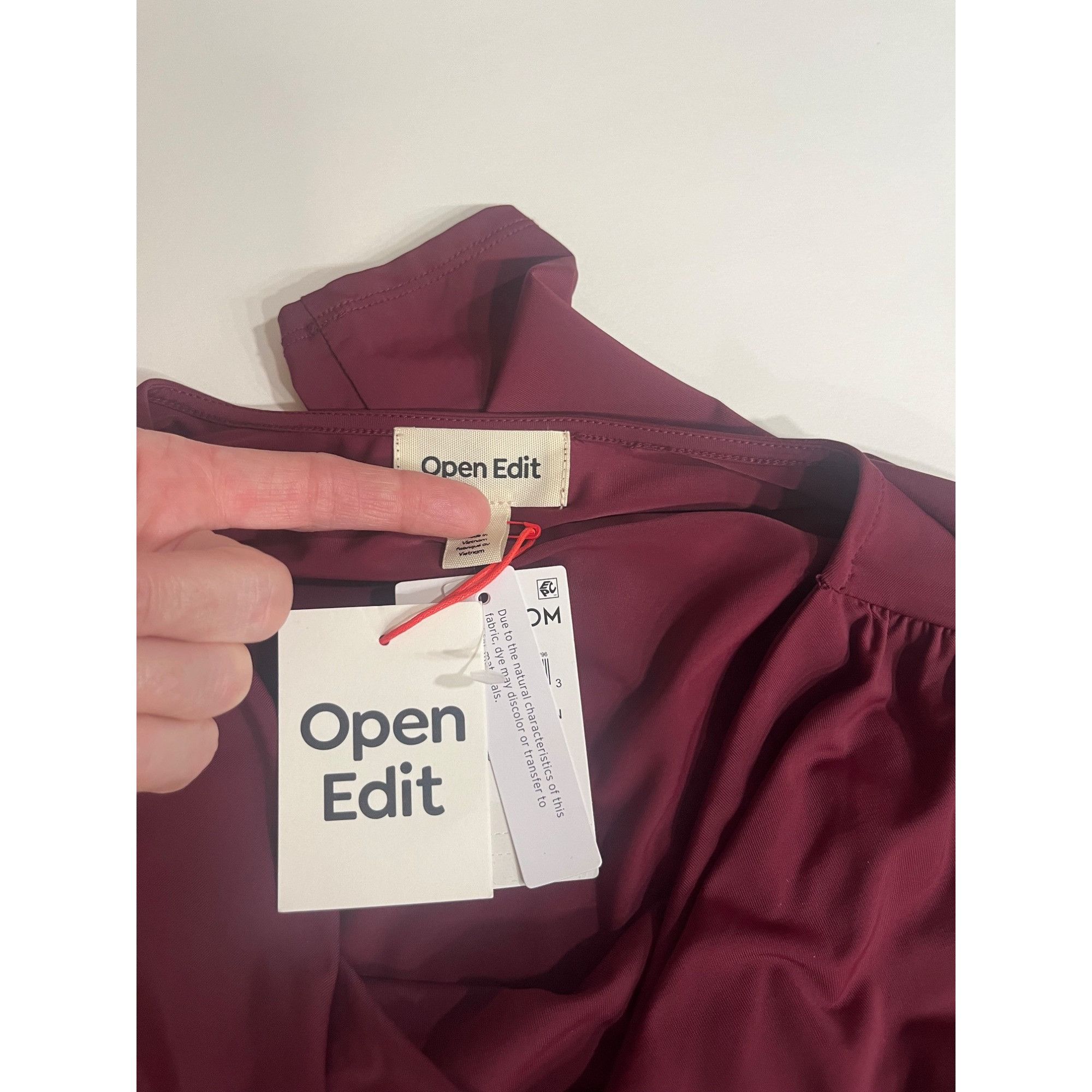 Other Open Edit Cowl Neck Long Sleeve Crop Top, Burgundy London, S Size S / US 4 / IT 40 - 7 Thumbnail