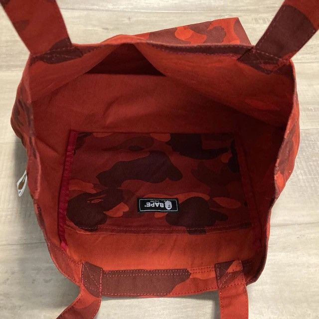 Bape 2021 BAPE TOKYO STADIUM ROAD SHOP RED CAMO Tote Bag APE Size ONE SIZE - 5 Thumbnail