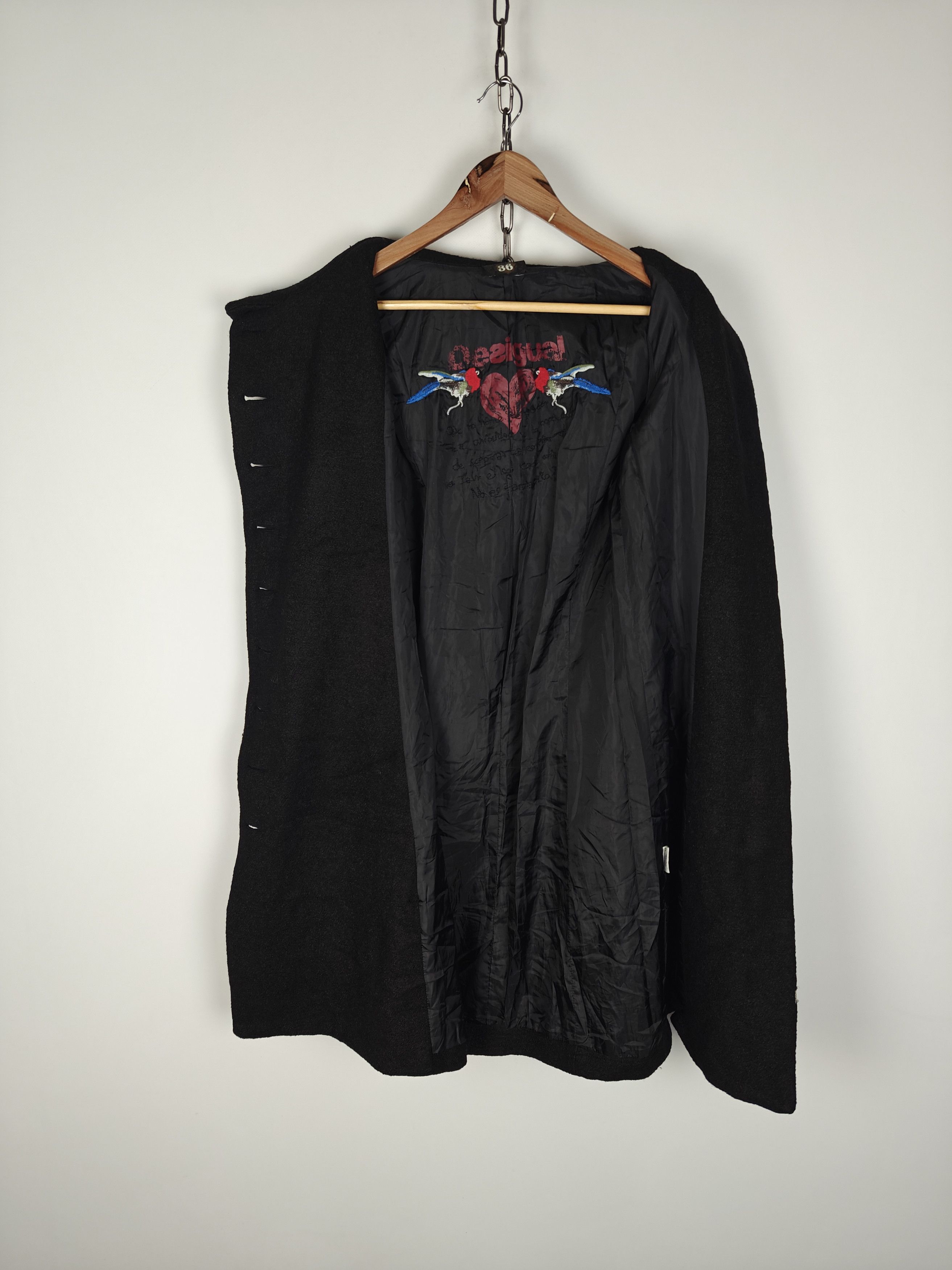 Desigual Desigual Coat Jacket Button Floral Black size 36 Size S / US 4 / IT 40 - 9 Thumbnail