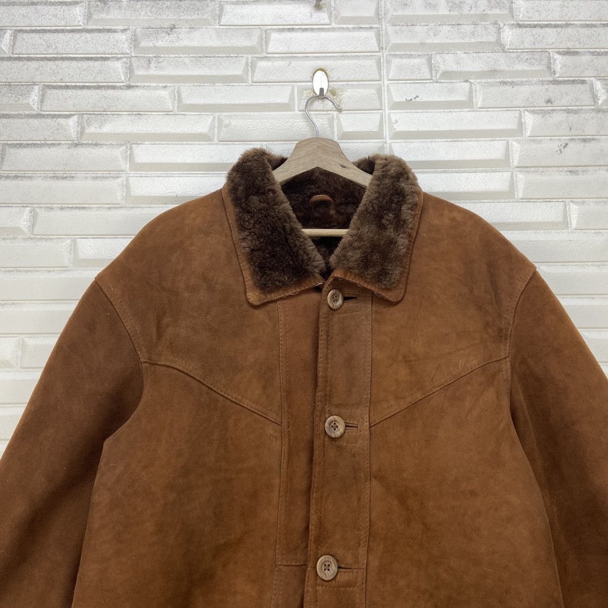 Genuine Leather Vintage Roberto Massini Too Shokai Sheepskin Sherling Coat Size US M / EU 48-50 / 2 - 6 Thumbnail