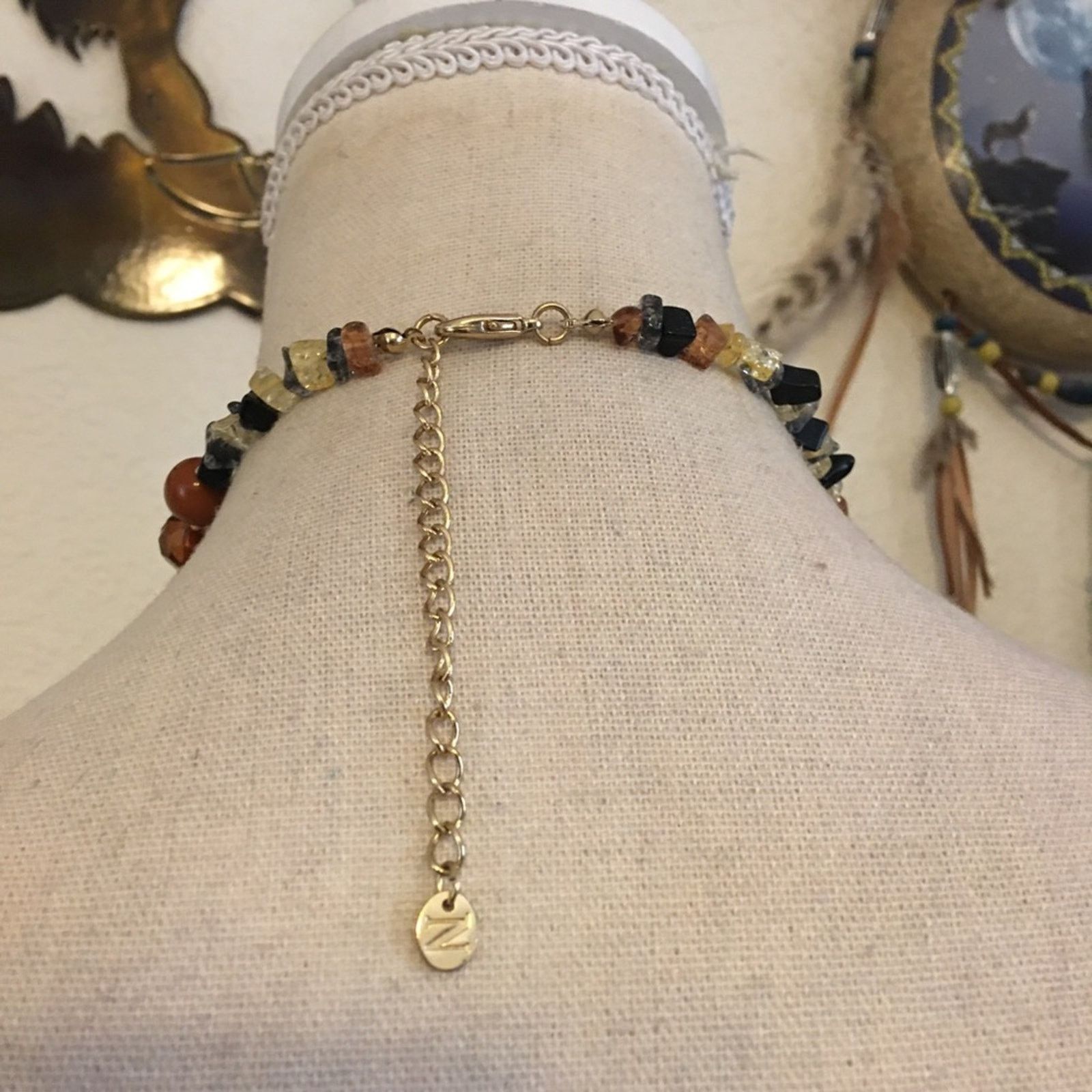 Jewelry Bold chunky crackled bead brown tone necklace Size ONE SIZE - 5 Thumbnail