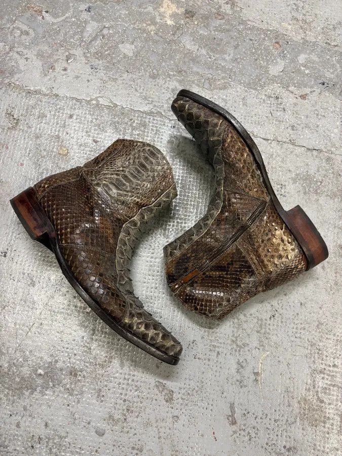 Roberto Cavalli × Vintage 2000s Roberto Cavalli Python Leather Boots Size US 9 / EU 42 - 6 Thumbnail