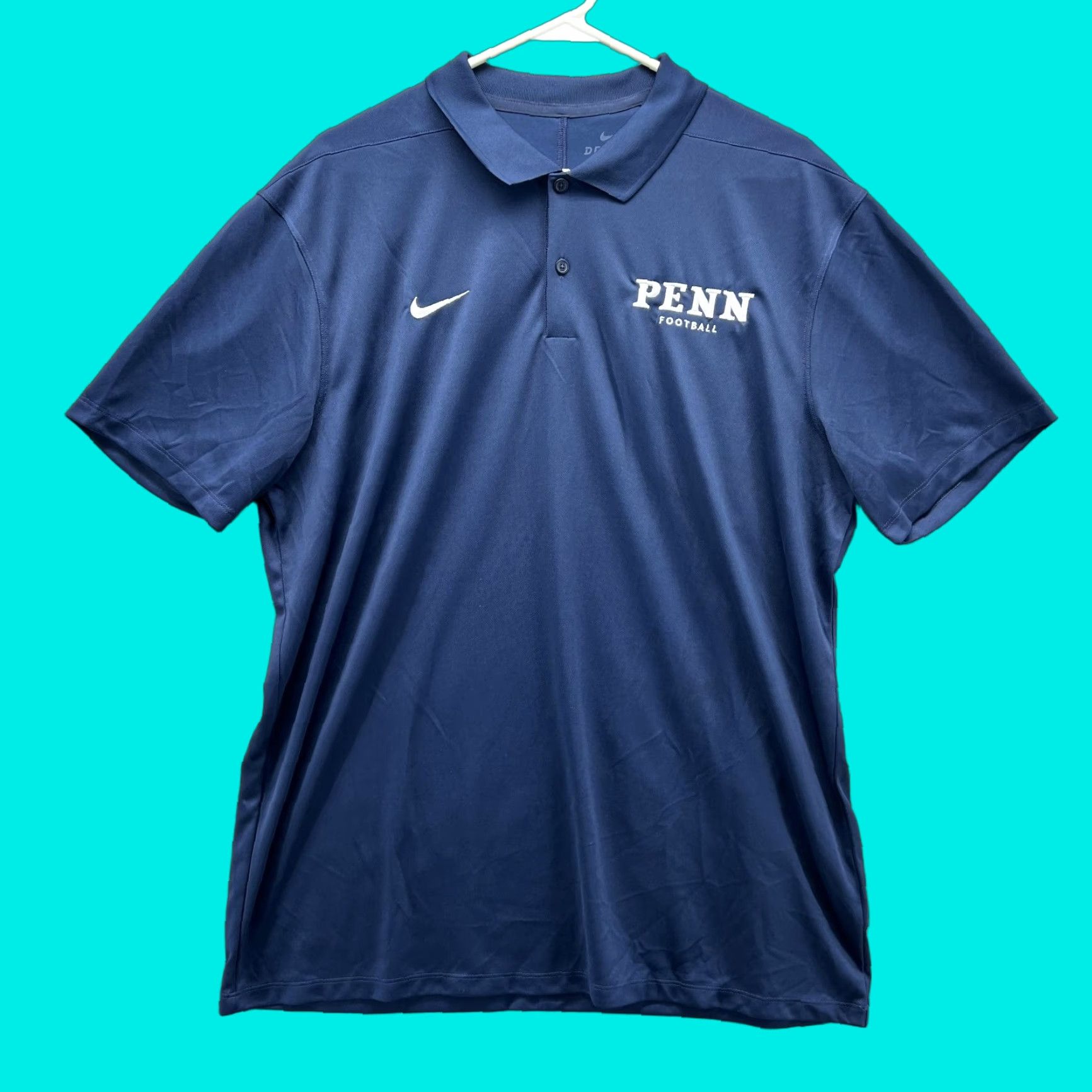 Nike Nike Polo Shirt Men L Blue University of Pennsylvania Nittany Lions Dri Fit Size US L / EU 52-54 / 3 - 1 Thumbnail