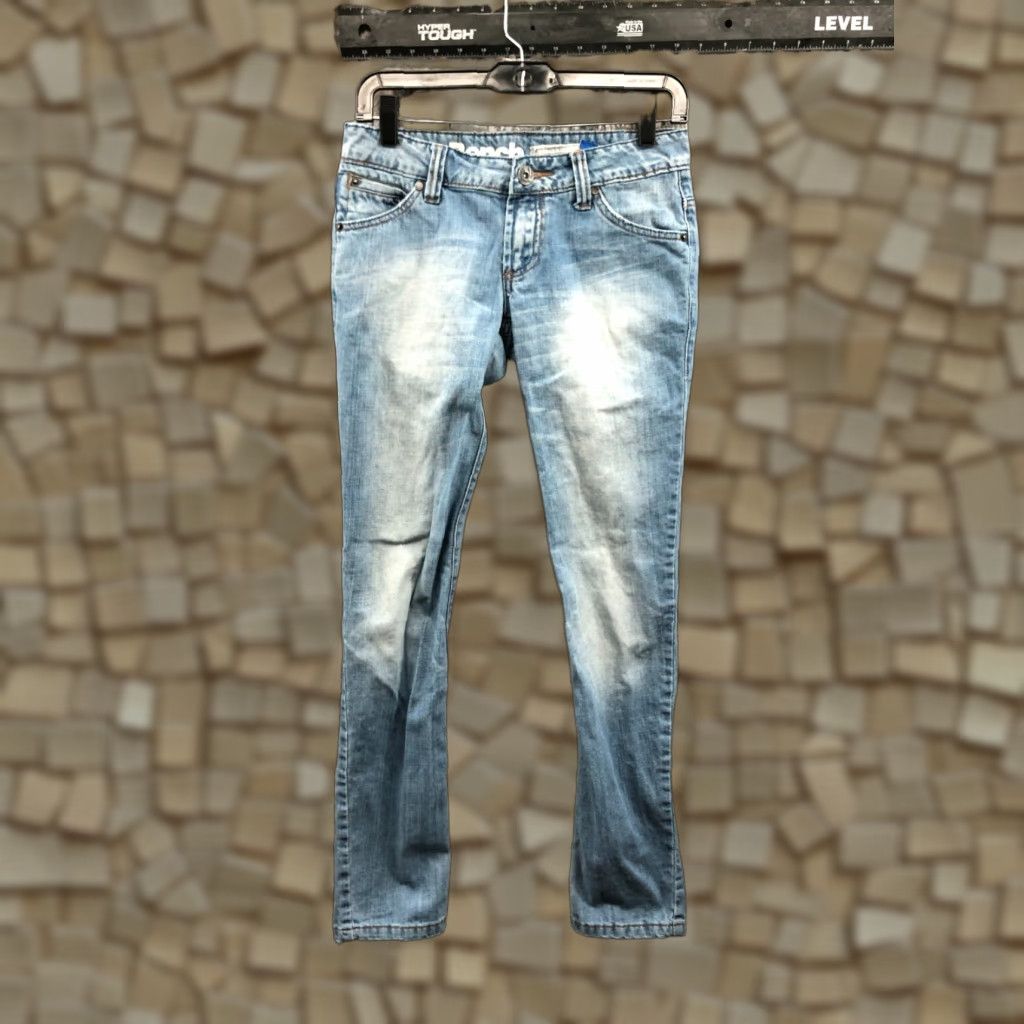Bench Bench Slim Straight Jeans 26 Mens Mid Blue Wash Denim 5-Pocket Belt Loops Regular Length Inseam 30in Size US 26 / EU 42 - 1 Thumbnail
