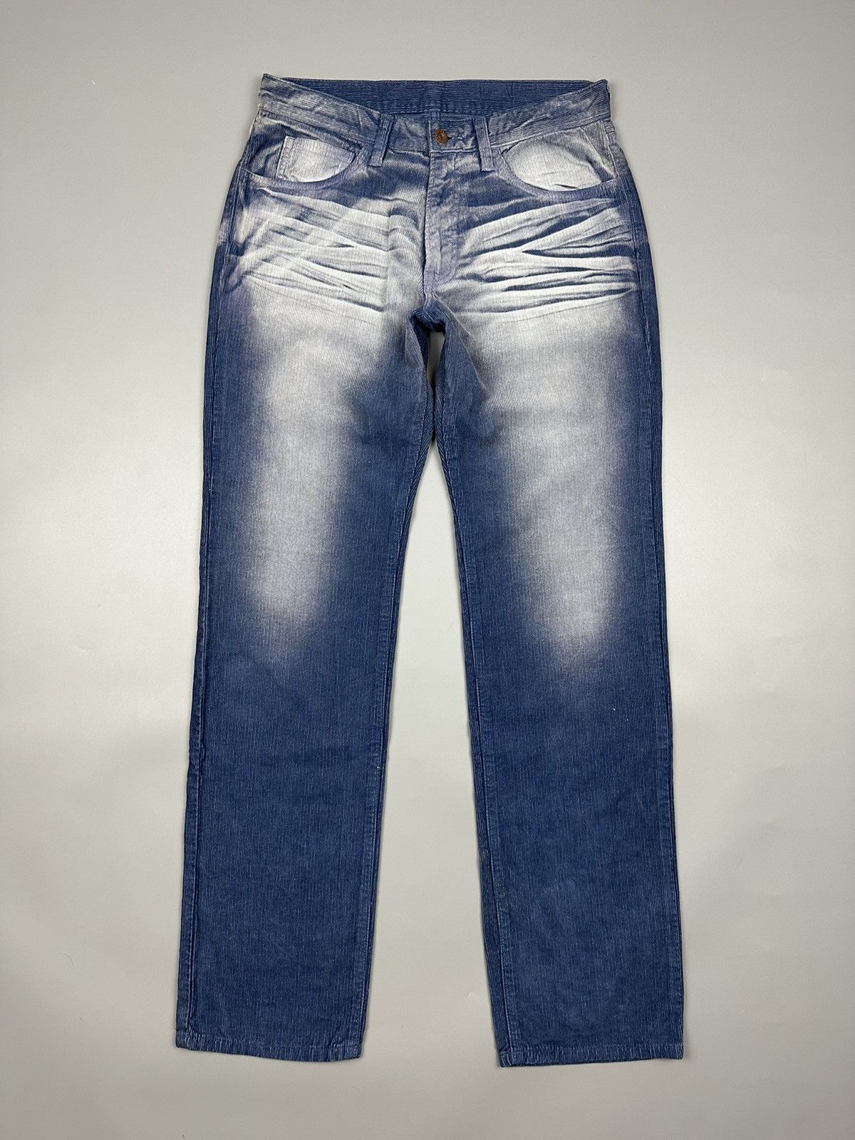 Japanese Brand Vintage Inal Kudroy Washed Blue Design Pant Size US 31 - 1 Thumbnail