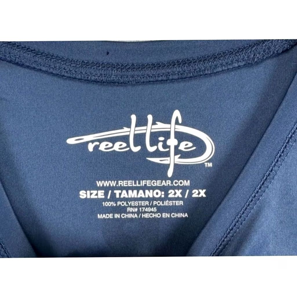 Alife Reel Life Fishing Shirt Adult 2X Big Blue Long Sleeve Fisherman Outdoor Mens Size US XXL / EU 58 / 5 - 4 Thumbnail