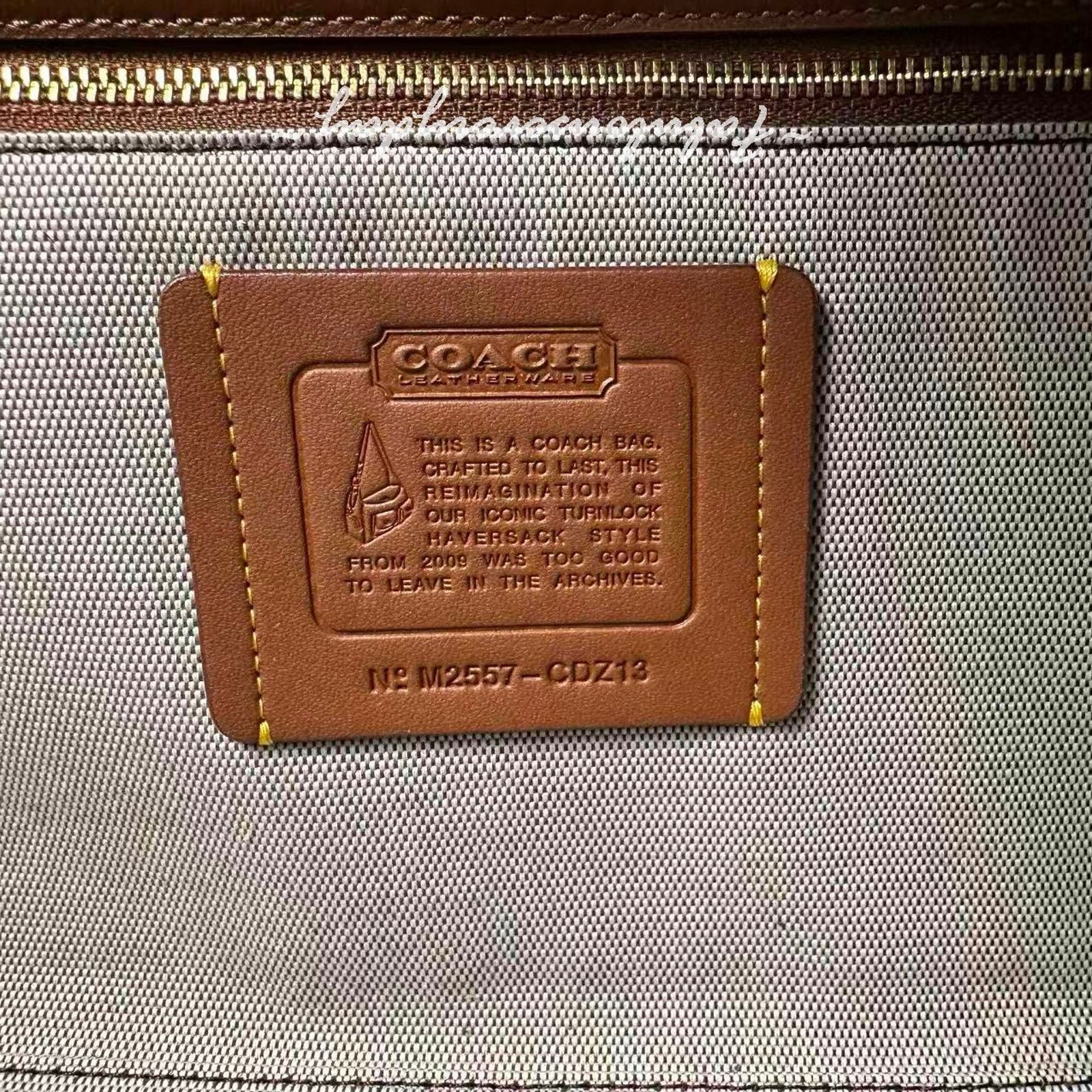 Coach Coach Turnlock Haversack Crossbody Suede Brass/Warm Brown Size ONE SIZE - 13 Thumbnail