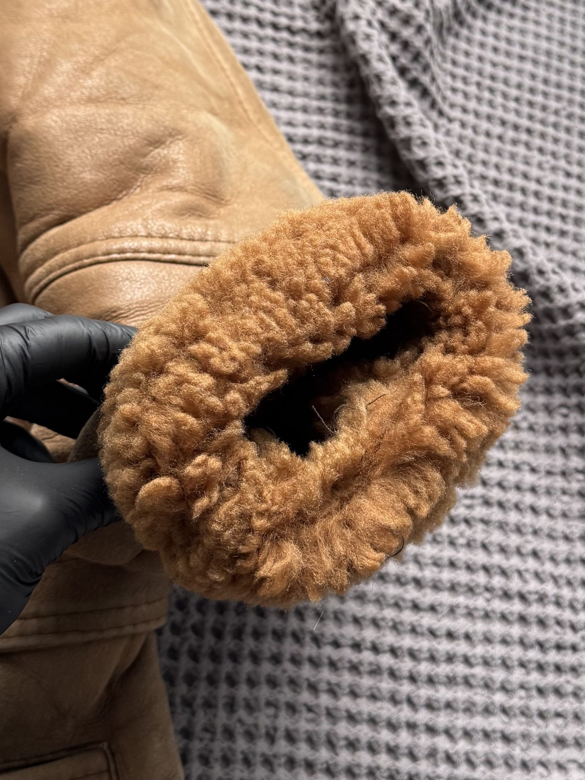Vintage Vintage Real Shearling Sheepskin Aviator Coat Belted Jacket Size L / US 10 / IT 46 - 8 Thumbnail