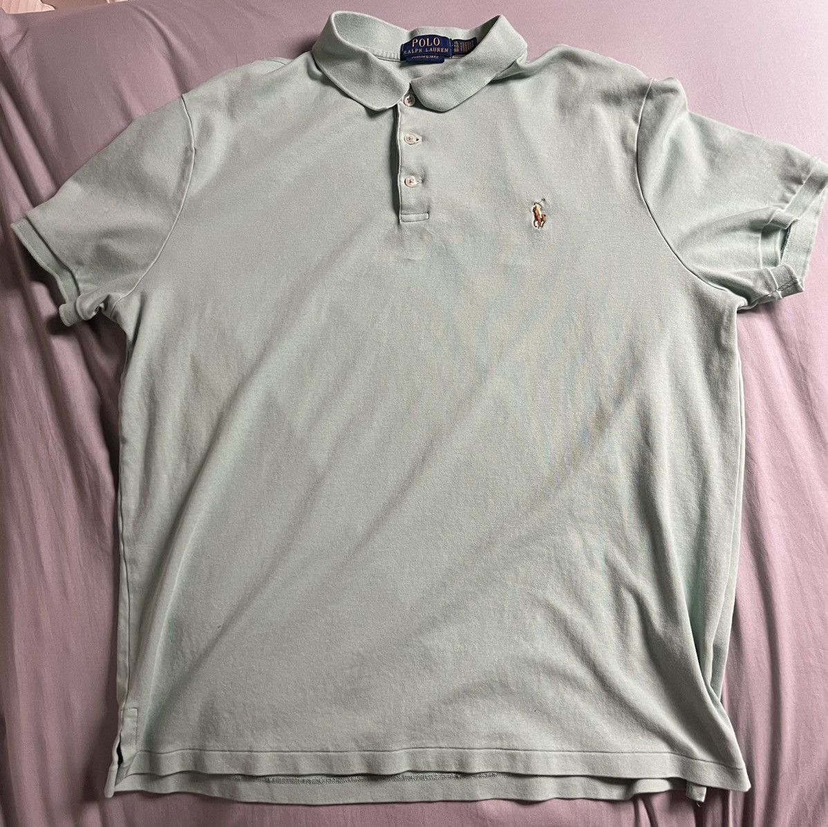Polo Ralph Lauren Light Green Polo Ralph Lauren polo shirt Size US XL / EU 56 / 4 - 2 Thumbnail