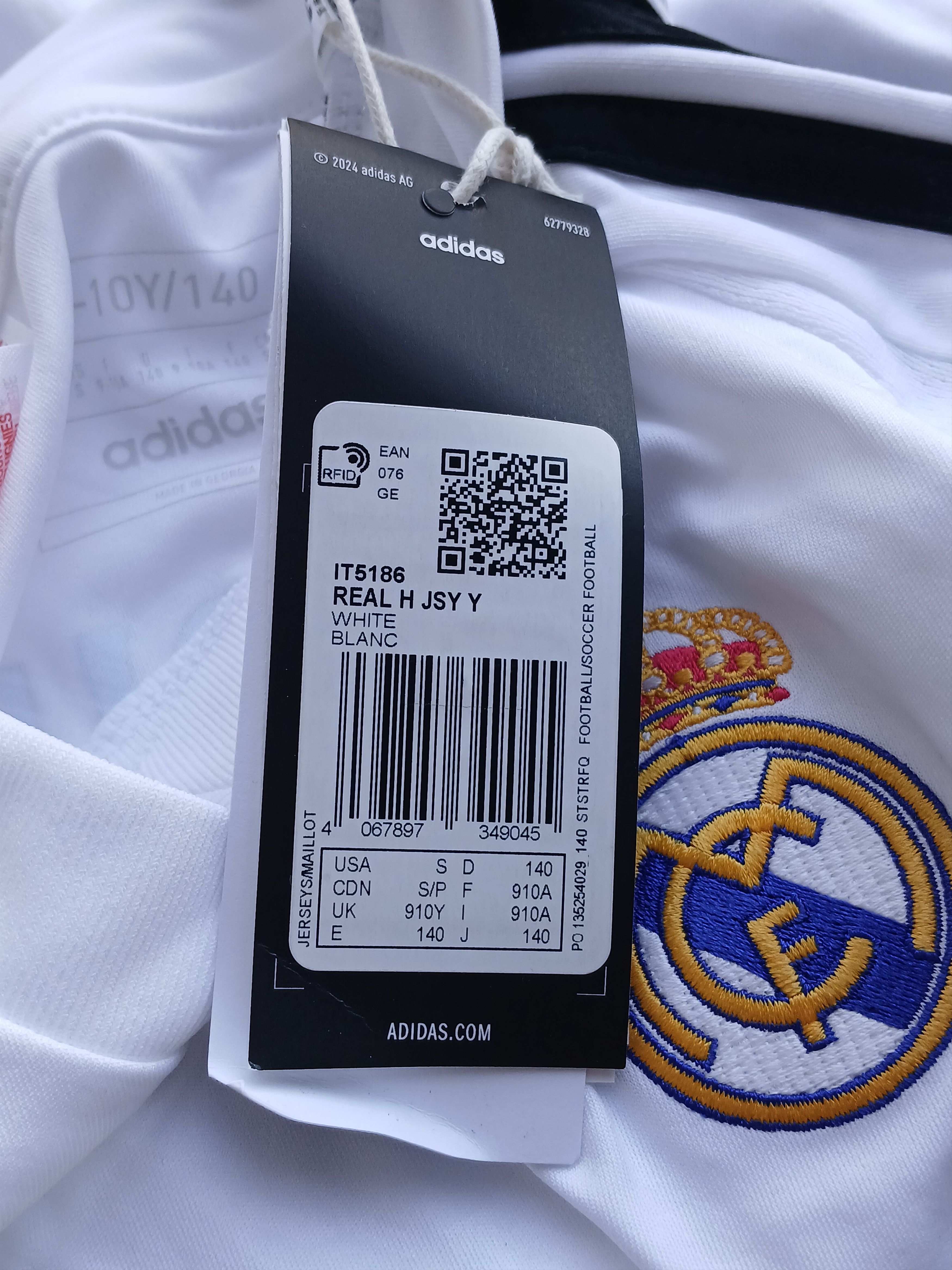 Adidas New KIDS Real Madrid 24/25 Home Football Jersey T-Shirt Size US S / EU 44-46 / 1 - 11 Thumbnail