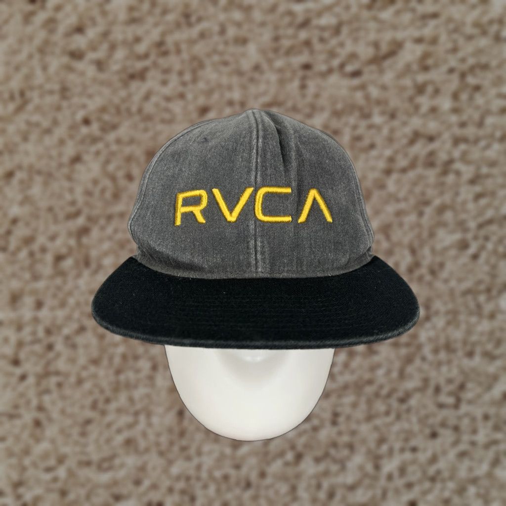 RVCA RVCA Hat Cap Snap Back Adult One Size Gray Embroidered Mid Fit Cotton Size ONE SIZE - 1 Thumbnail