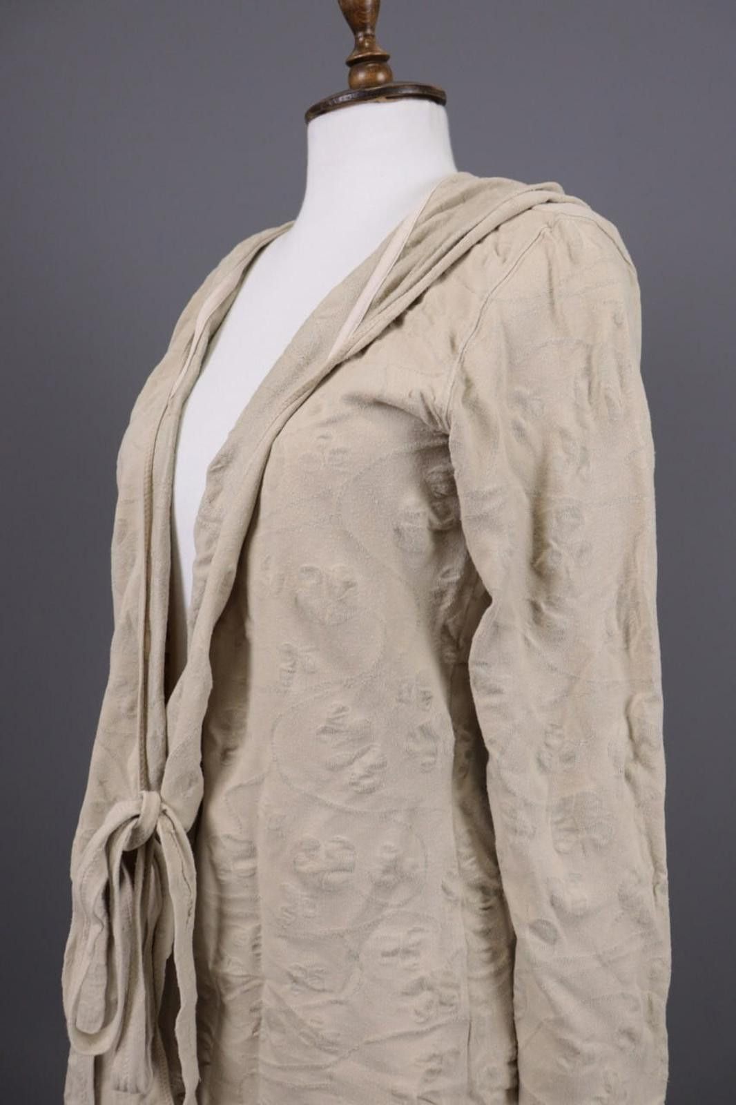 Designer Gudrun Sjoden Beige Floral Lagelook Cardigan Sweater Size L Size L / US 10 / IT 46 - 7 Thumbnail