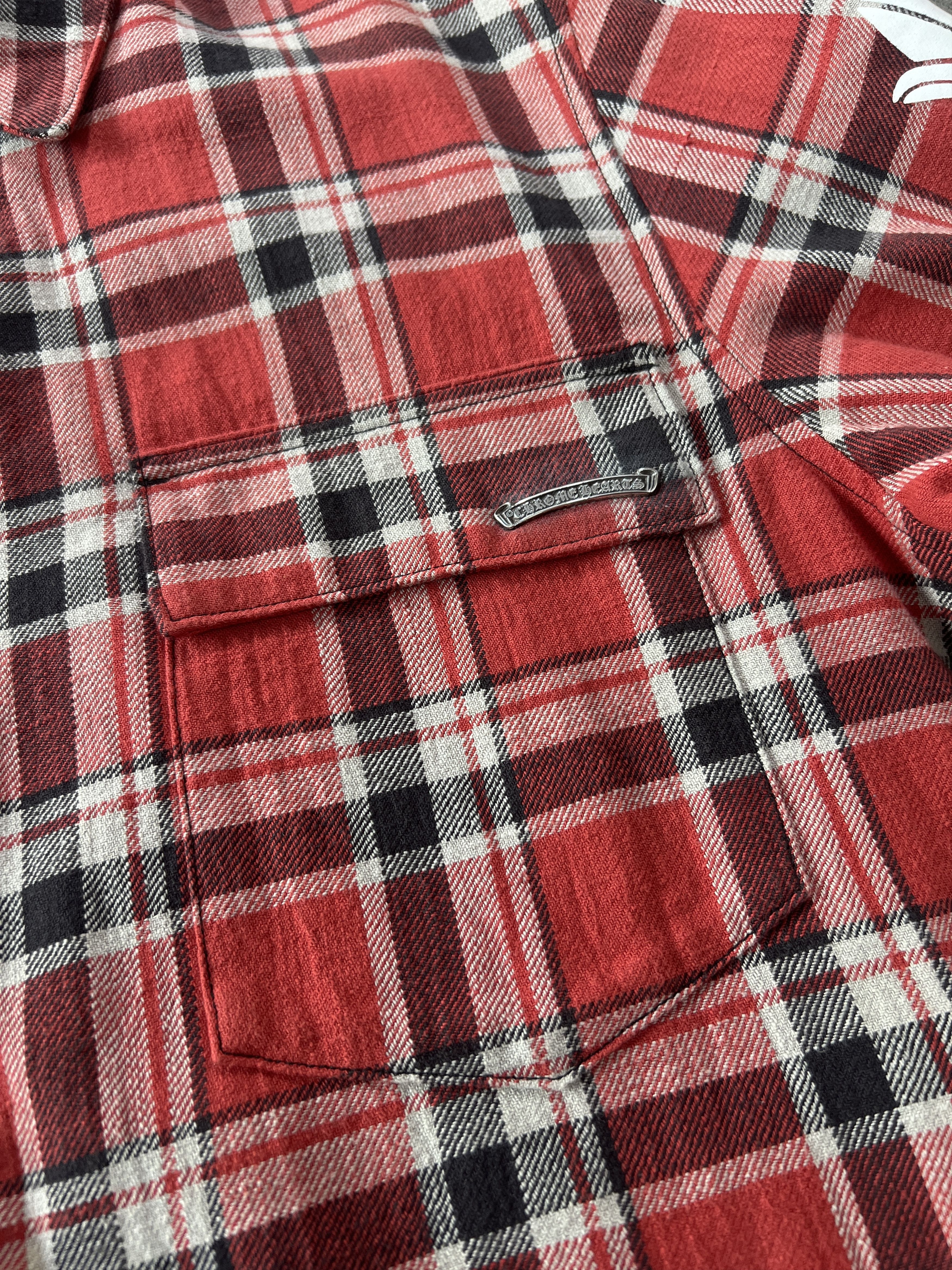 Chrome Hearts Chrome Hearts Red Plaid Cross Flannel Jacket XL Size US XL / EU 56 / 4 - 3 Thumbnail