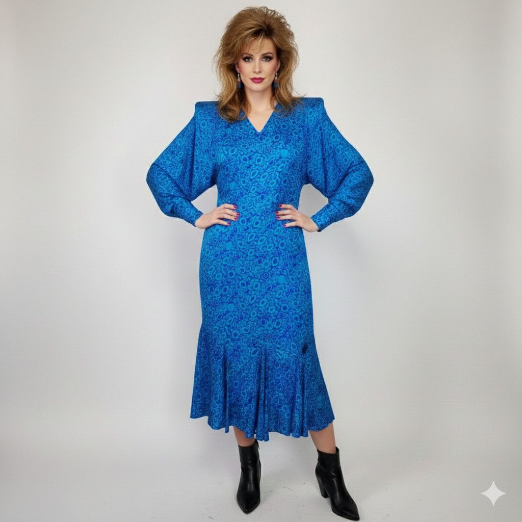 Other Silk Studio Size 10 Dress Vintage 80s Shoulder Pads Batwing Size L / US 10 / IT 46 - 15 Thumbnail