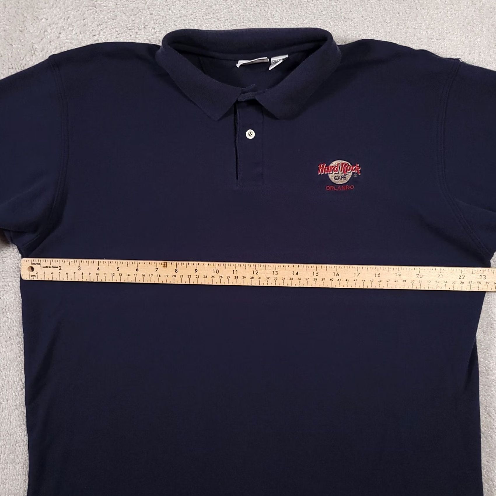 Hard Rock Cafe VINTAGE Hard Rock Cafe Orlando Polo Shirt Mens Large Navy Blue 100% Cotton Embroidered Logo Polo Size US L / EU 52-54 / 3 - 7 Thumbnail