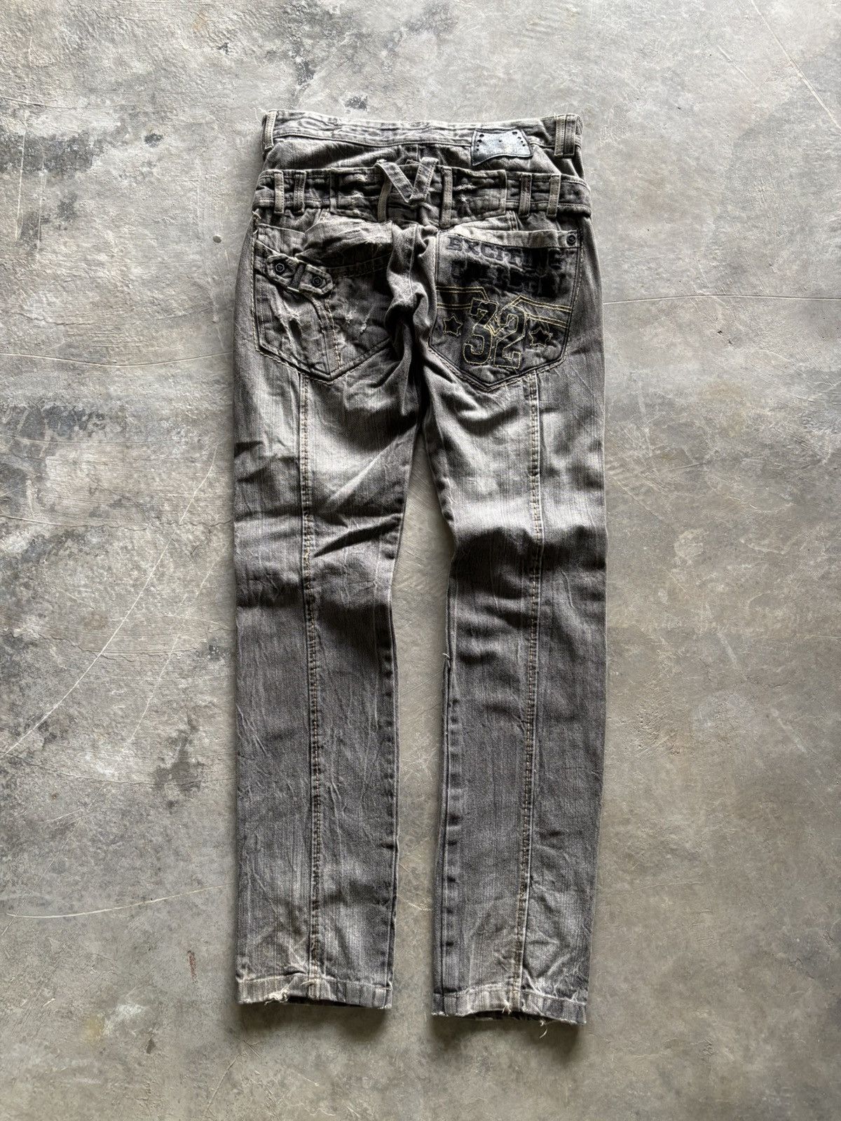 Japanese Brand Distressed double waist lace up jeans punk grungy stye Size US 32 / EU 48 - 14 Thumbnail