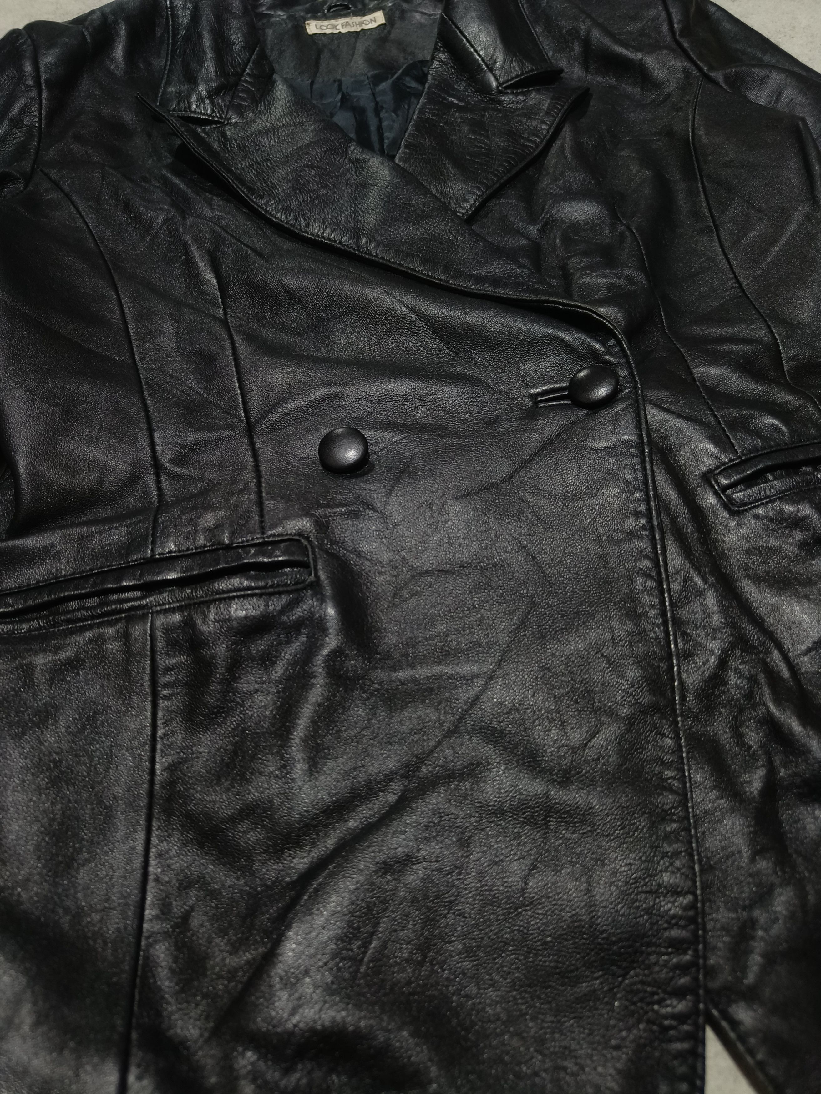 Other Vintage Women's LOOK FASHION Sheepskin Leather Blazer Jacket Size M / US 6-8 / IT 42-44 - 7 Thumbnail