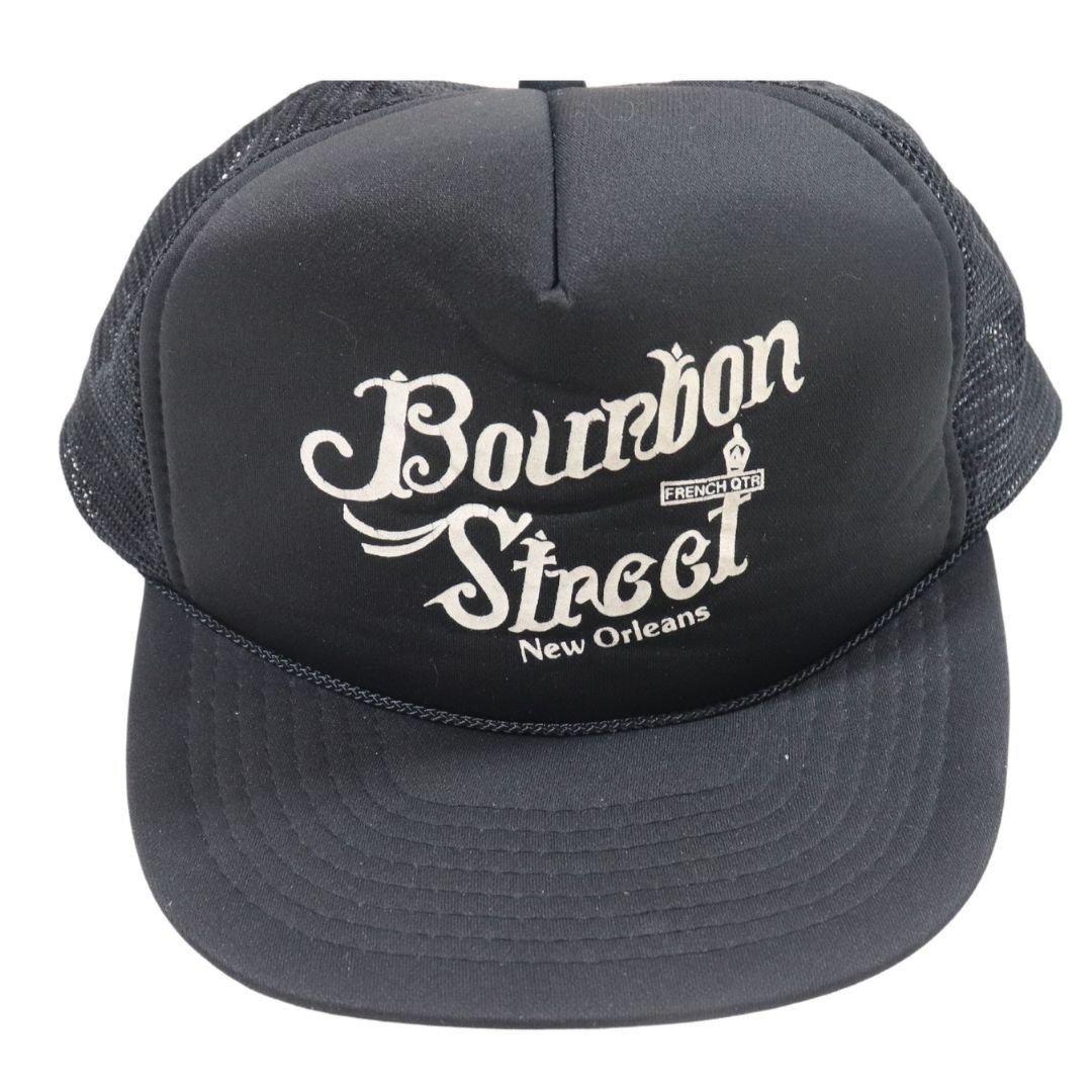 image of Vintage 80's New Orleans Bourbon Street Trucker Hat in Black, Men's