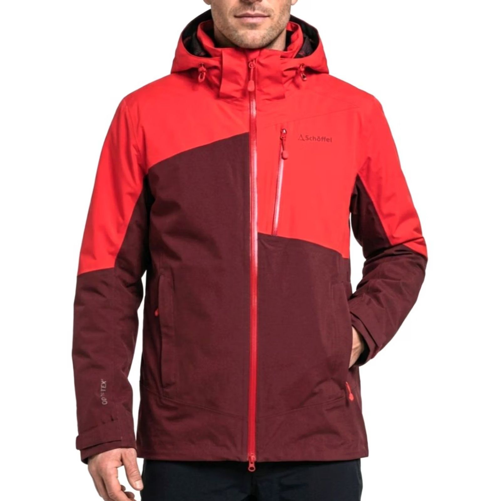 Vintage SCHOFFEL Padova 1 GORE-TEX Hooded Jacket Men Size EU 50 UK 40 Large MJ6538, Red, All Seasons, Waterproof, Hooded, Regular, Jacket, Mens Size US L / EU 52-54 / 3 - 2 Thumbnail