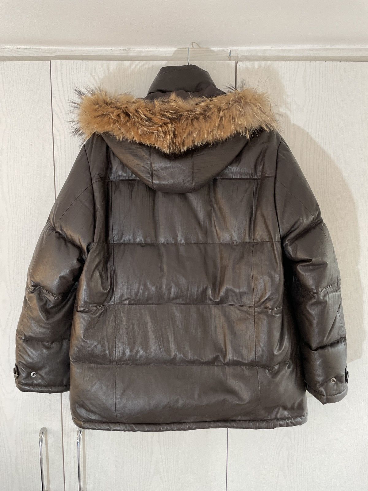 Balmain Balmain Paris Leather Down Puffer Jacket Brown Size US L / EU 52-54 / 3 - 2 Thumbnail