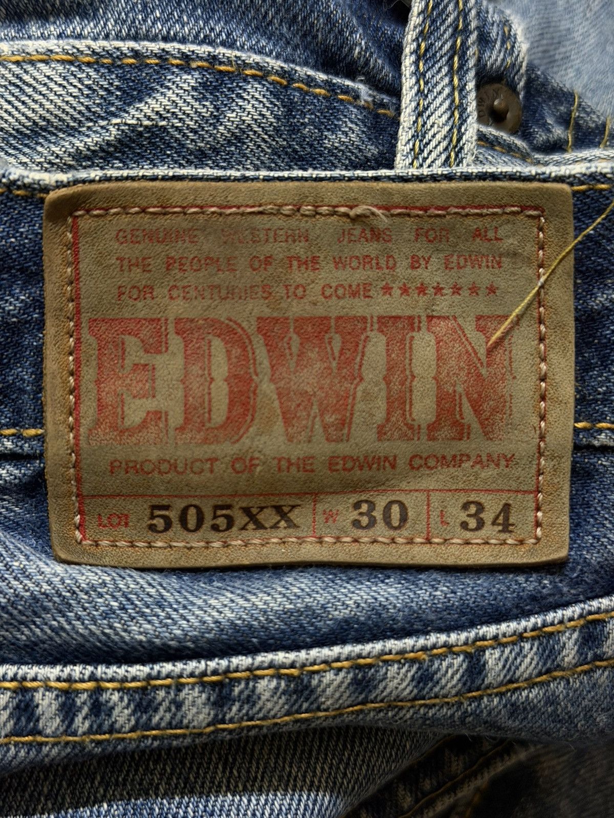 Edwin Vintage 90s Edwin 505xx Selvedge Blue Faded Regular Straight Size US 30 / EU 46 - 7 Thumbnail
