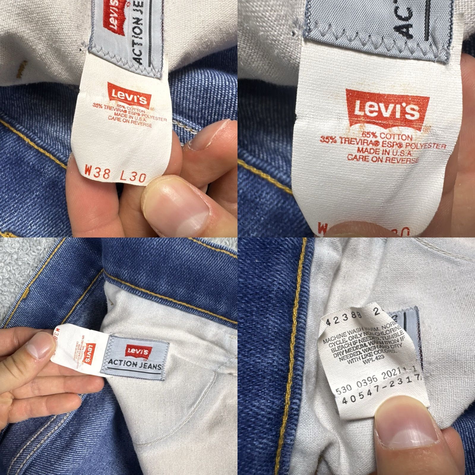 Levi's VINTAGE Levi's Jeans Mens 38x28 USA Made 1996 Action Jeans Bronze Tab Classiccore需求 Size US 38 / EU 54 - 8 Thumbnail