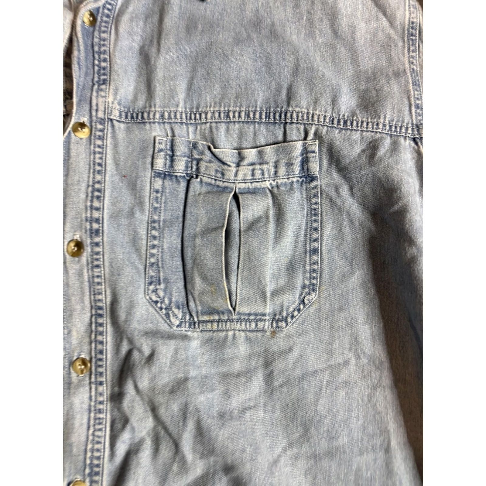 Marlboro VINTAGE Marlboro Country Store Shirt Mens Large Blue Denim Button Front 90s Size US L / EU 52-54 / 3 - 3 Thumbnail