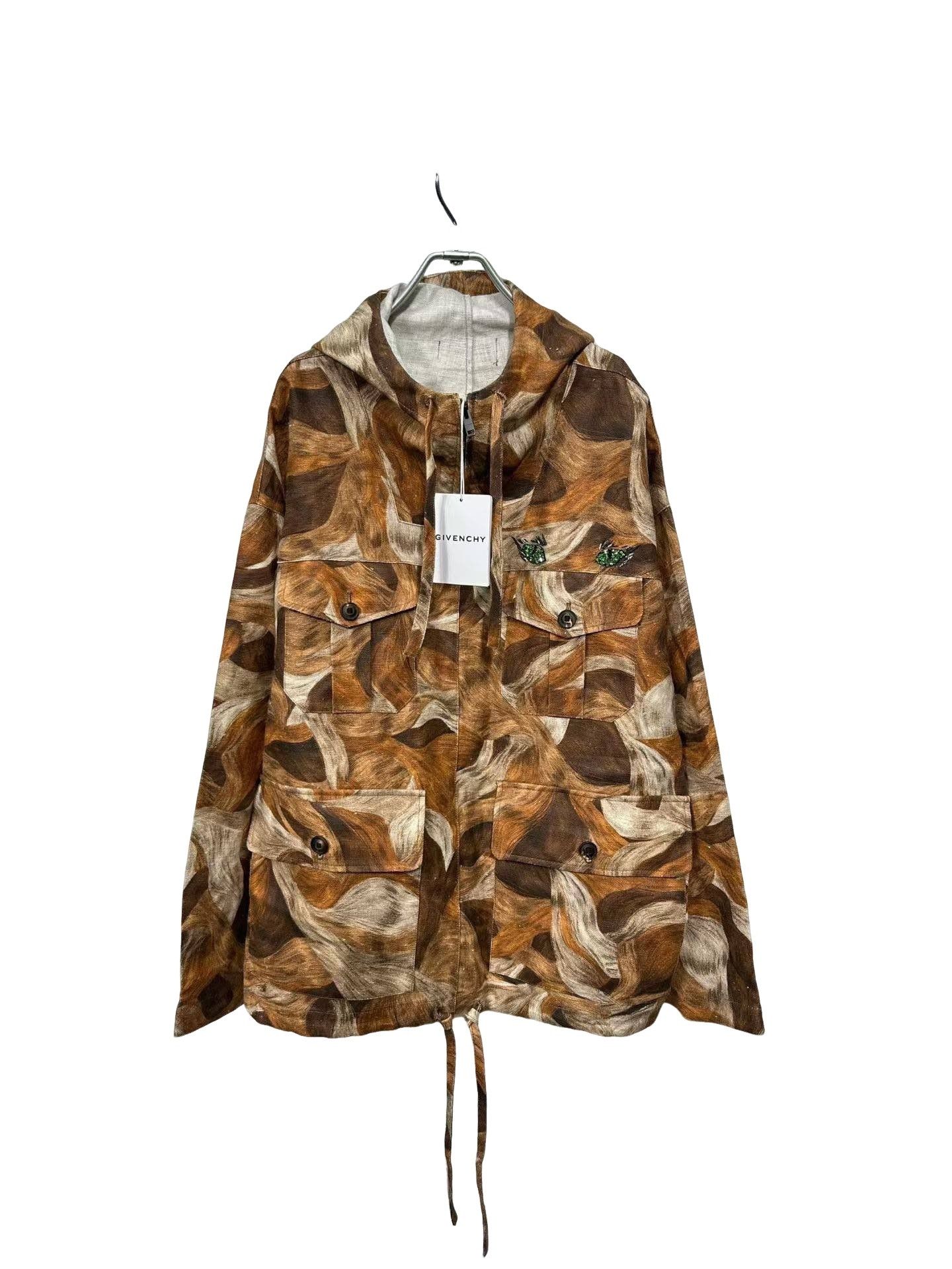 Givenchy Givenchy Leaf Camo Distressed Hooded Jacket 46 Size US S / EU 44-46 / 1 - 1 Thumbnail