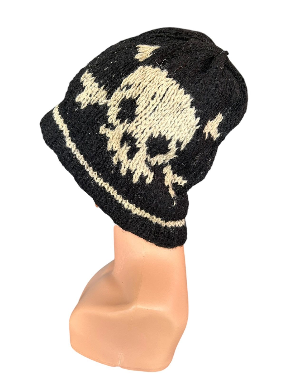 14th Addiction × Japanese Brand × Le Grande Bleu (L.G.B.) Skull Japanese Punk Style Knitted hairy Big Beanie Hats ☠️☠️ Size ONE SIZE - 2 Thumbnail