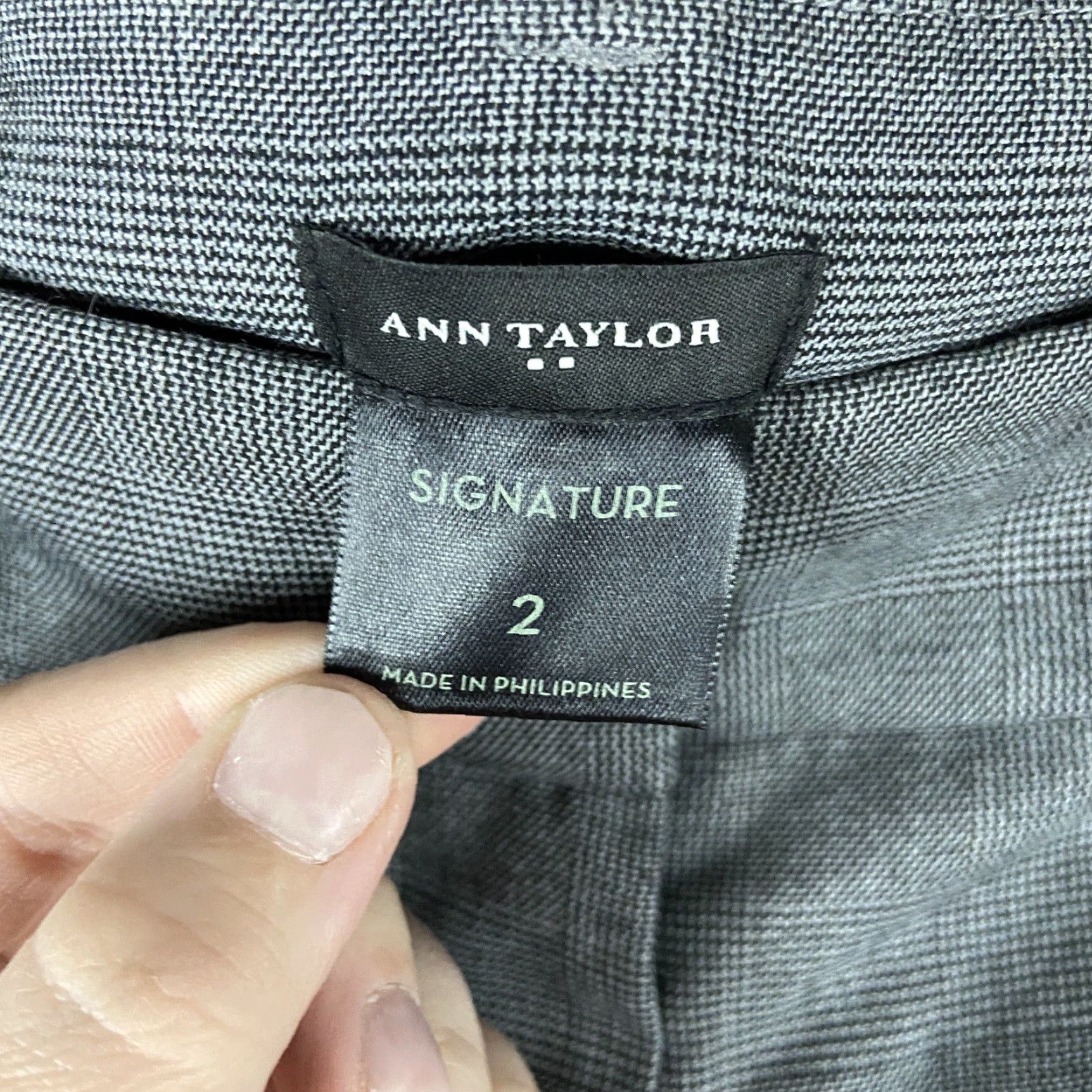 Ann Taylor VINTAGE? Wait: Ann Taylor Signature Gray Plaid Dress Pants Women’s 2 Size 26" / US 2 / IT 38 - 5 Thumbnail