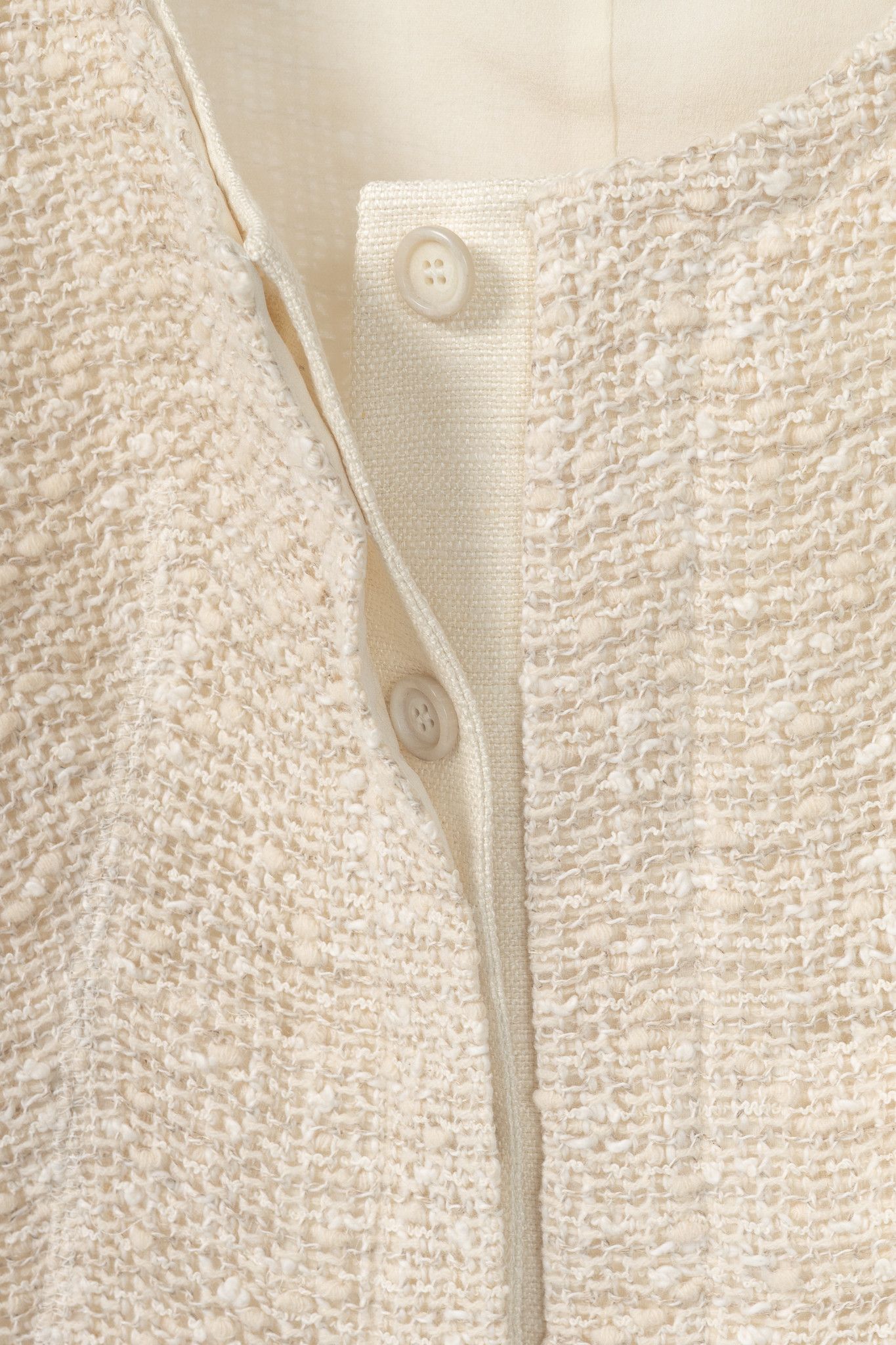 Akris Akris Cream Cotton & Wool Boucle Tweed Jacket Size M / US 6-8 / IT 42-44 - 7 Thumbnail