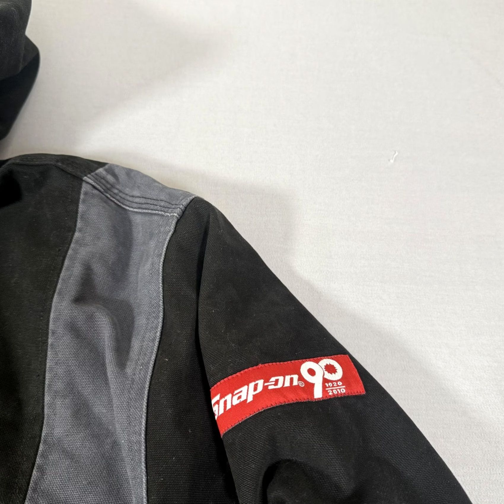 Vintage SNAP-ON Jacket Mens XL Black Canvas Hooded Bomber Workwear Zip Full Front Insulated Lined Pockets Size US XL / EU 56 / 4 - 5 Thumbnail