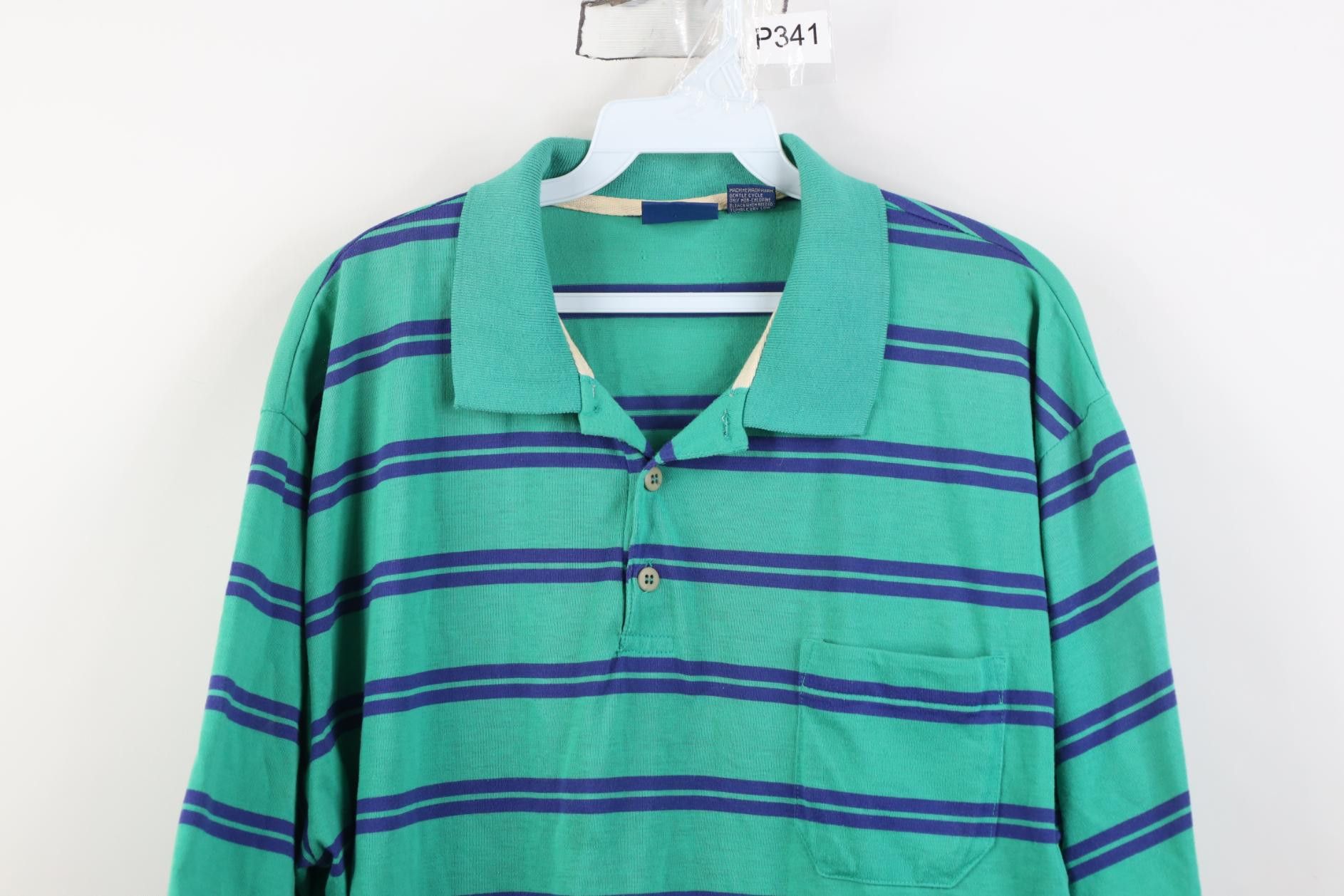 Vintage Vintage 90s Streetwear Block Knit Golf Polo Shirt Pocket Size US XL / EU 56 / 4 - 2 Thumbnail