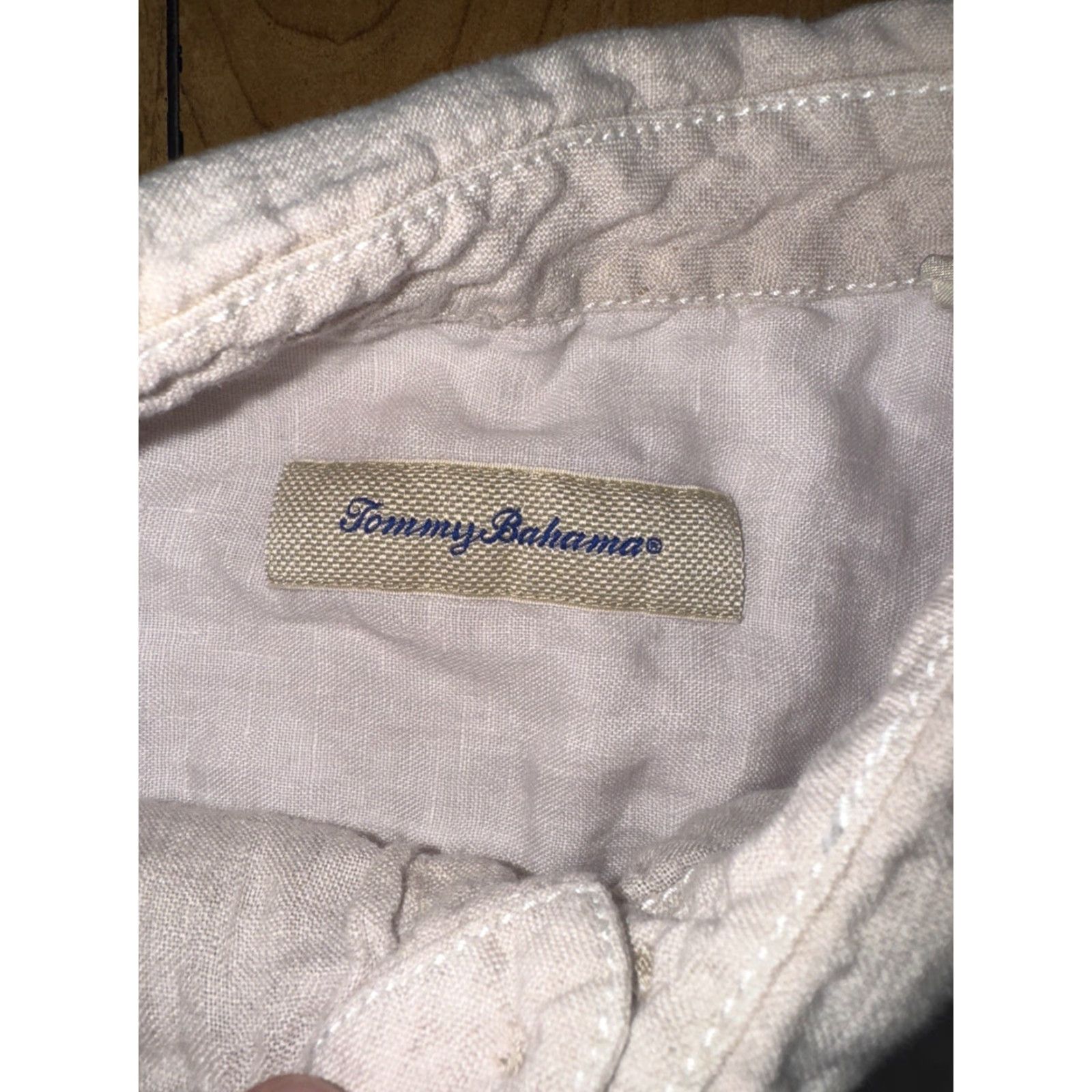 Tommy Bahama Tommy Bahama Shirt Men Small Tan 100% Linen Short Sleeve Button-Up Beach Classic Hawaiian Size US S / EU 44-46 / 1 - 4 Thumbnail