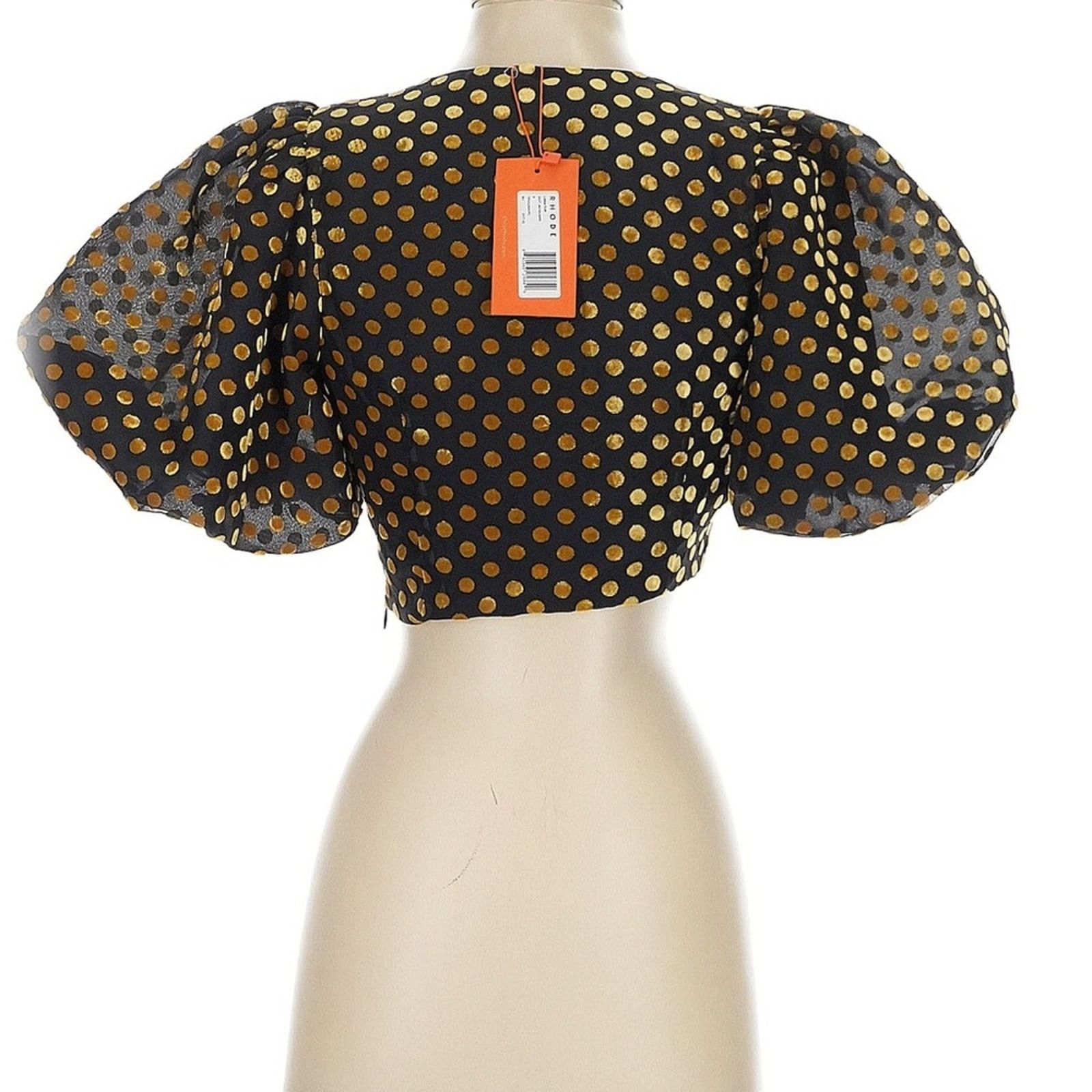 RHODE Rhode Lana Top in Dot Jacquard - NWT - Size 0 - Gold/Blue Size XS / US 0-2 / IT 36-38 - 6 Thumbnail