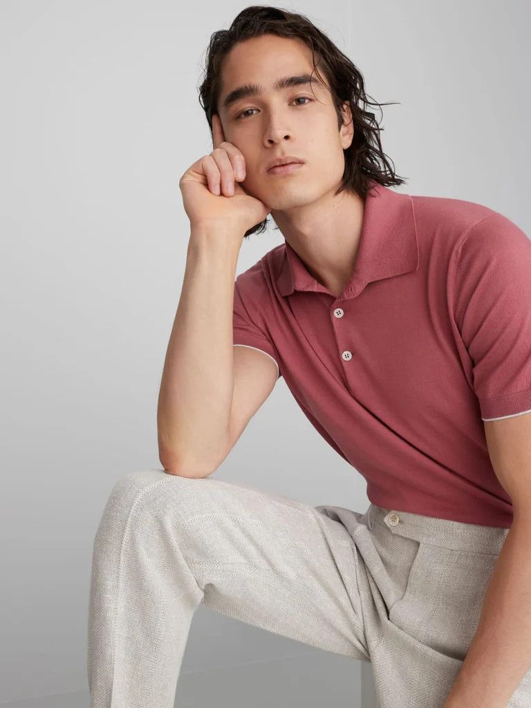 Brunello Cucinelli Polo Sweater in Dark Red Size US S / EU 44-46 / 1 - 3 Thumbnail