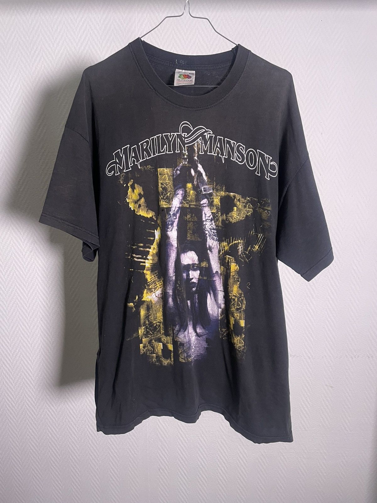 image of Band Tees x Marilyn Manson 00’S Marilyn Manson Tetragrammaton Size XL in Black, Men's