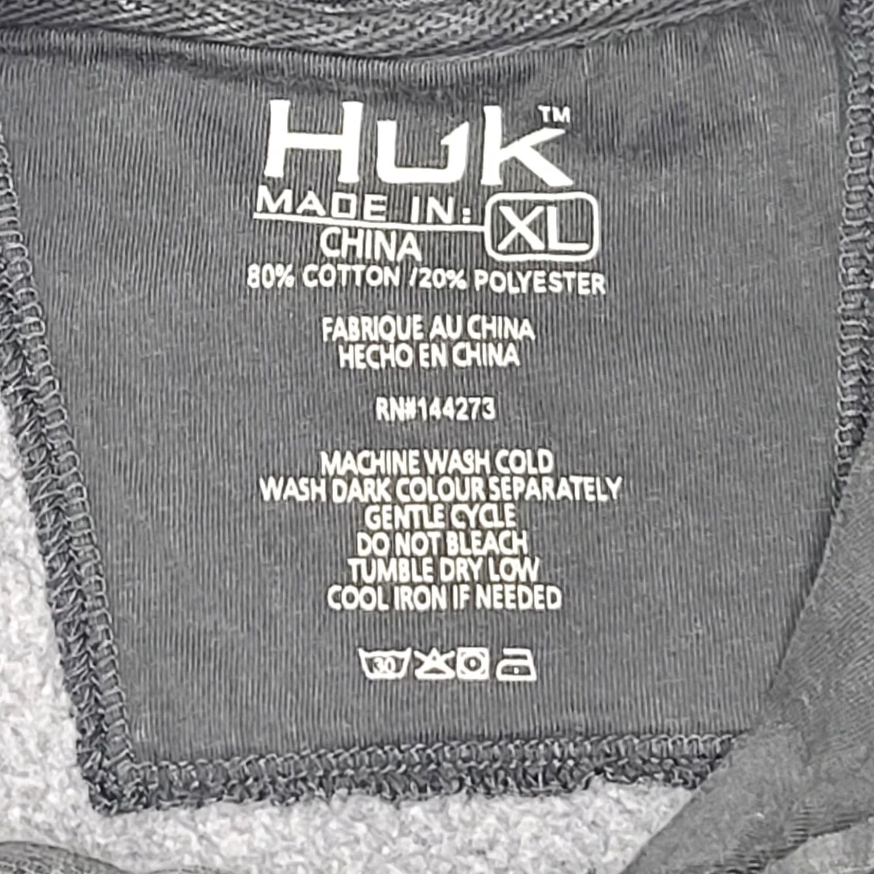 Vintage Huk Waypoint Performance Hoodie Mens XL Gray Heathered Sun Shirt Hooded Shirt/Fleece Pullover Fishing Outdoors Size US XL / EU 56 / 4 - 5 Thumbnail
