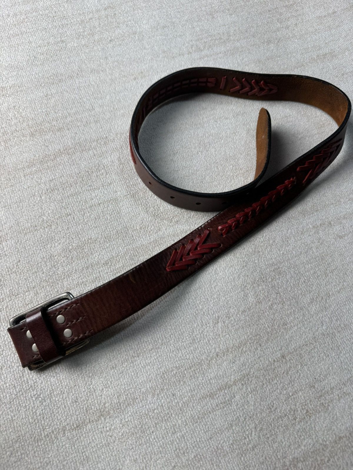Needles Leather belt Size 30 - 2 Thumbnail