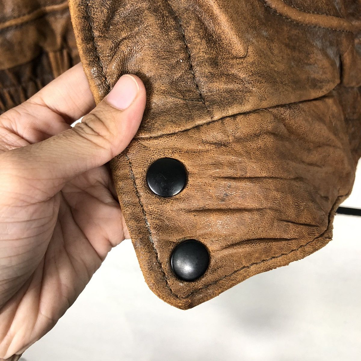 Japanese Brand 📌Vintage Genuine Leather Jacket Loldanthony Issey Miyake Size US M / EU 48-50 / 2 - 17 Thumbnail