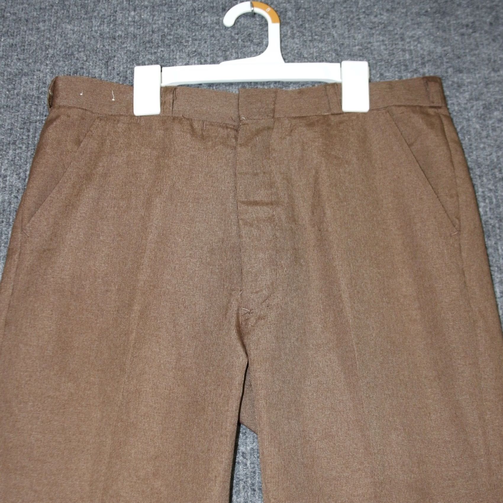 Vintage VINTAGE Atlas Mens Chino Pants Wool Polyester Brown Pleated Flat Front 33 Classic Tailored 29in Inseam Mens Workwear Casual Business Size US 33 - 2 Thumbnail