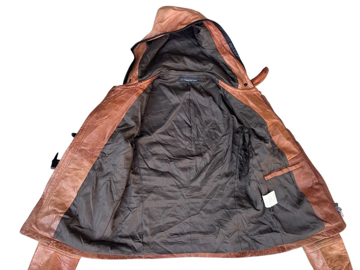 Ekam Haruf Japan Patina Sheepskin Leather Hoodie Toggle Jacket Size US M / EU 48-50 / 2 - 14 Thumbnail
