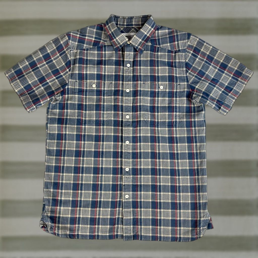 Mountain Khakis Mountain Khakis Ace Indigo Short Sleeve Shirt Mens M Plaid 100% Cotton Button-Up Pocket Classic Fit Blue Size US M / EU 48-50 / 2 - 1 Thumbnail
