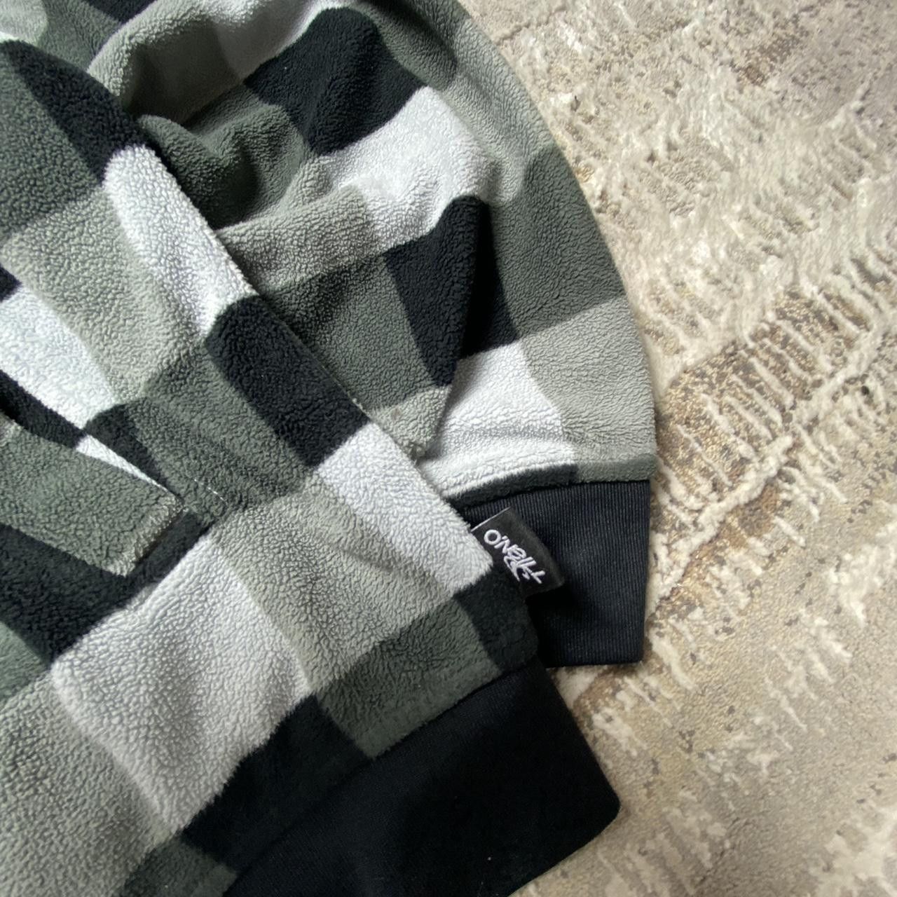 O'Neill 00s O'Neill Checkered Zip Fleece Hoodie Grey/Black M Size US M / EU 48-50 / 2 - 7 Thumbnail
