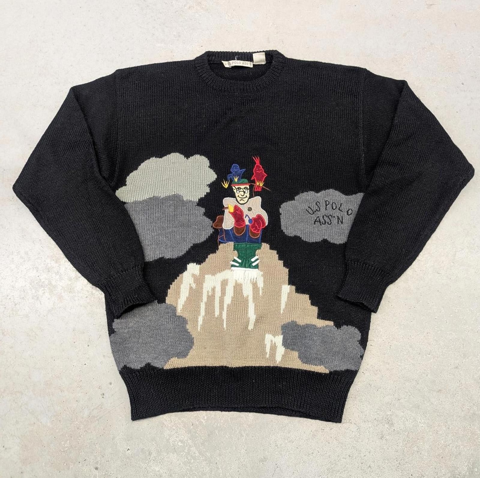 U.S. Polo Assn. Vintage 90s US Polo Assn "Man of the Mountain" Knit Sweater Size US M / EU 48-50 / 2 - 1 Thumbnail