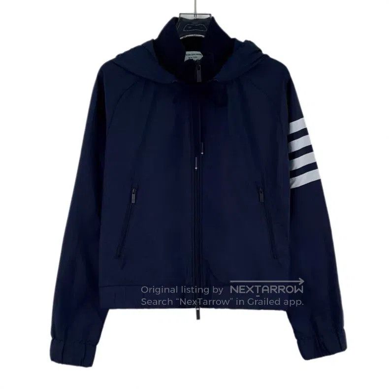 Thom Browne Thom Browne Dark Blue Classic Four Bar Hooded Drawstring L Size XS / US 0-2 / IT 36-38 - 1 Thumbnail