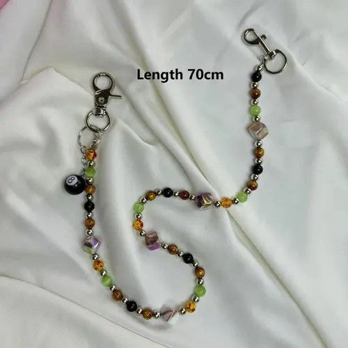 Jewelry Colorful Beaded Chain Wallet, Pants Chain Size ONE SIZE - 6 Thumbnail