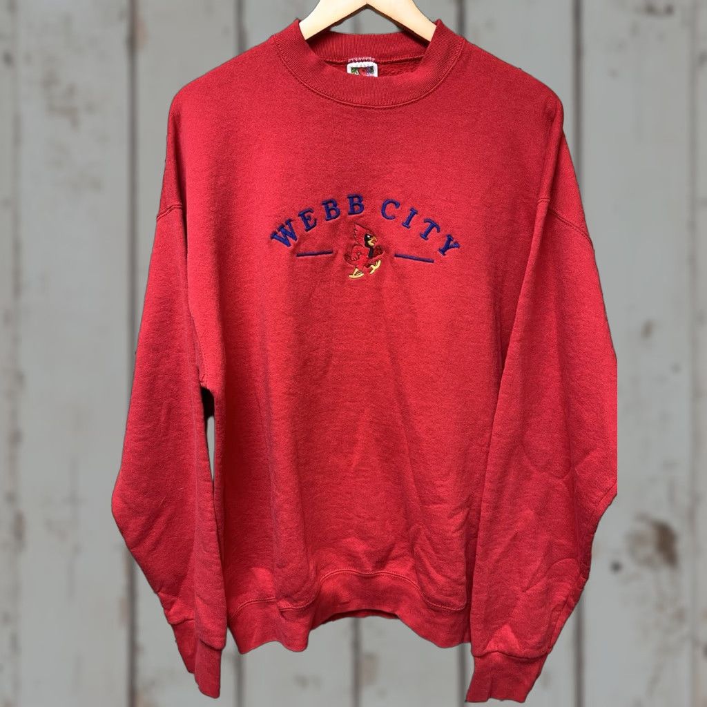 Fruit Of The Loom VINTAGE Fruit of the Loom Sweatshirt Men XL Red Embroidered USA Cardinals Missouri Pullover Sweatshirt FOTL Size US XL / EU 56 / 4 - 1 Thumbnail