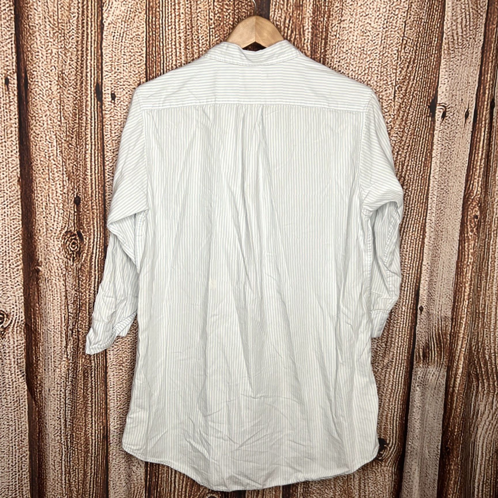 Ralph Lauren Lauren Ralph Lauren Shirt Womens M Blue Striped Pajama Button Logo Monogram Sleepshirt Christmas Preppy Princess Vintage: No Size ONE SIZE - 3 Thumbnail