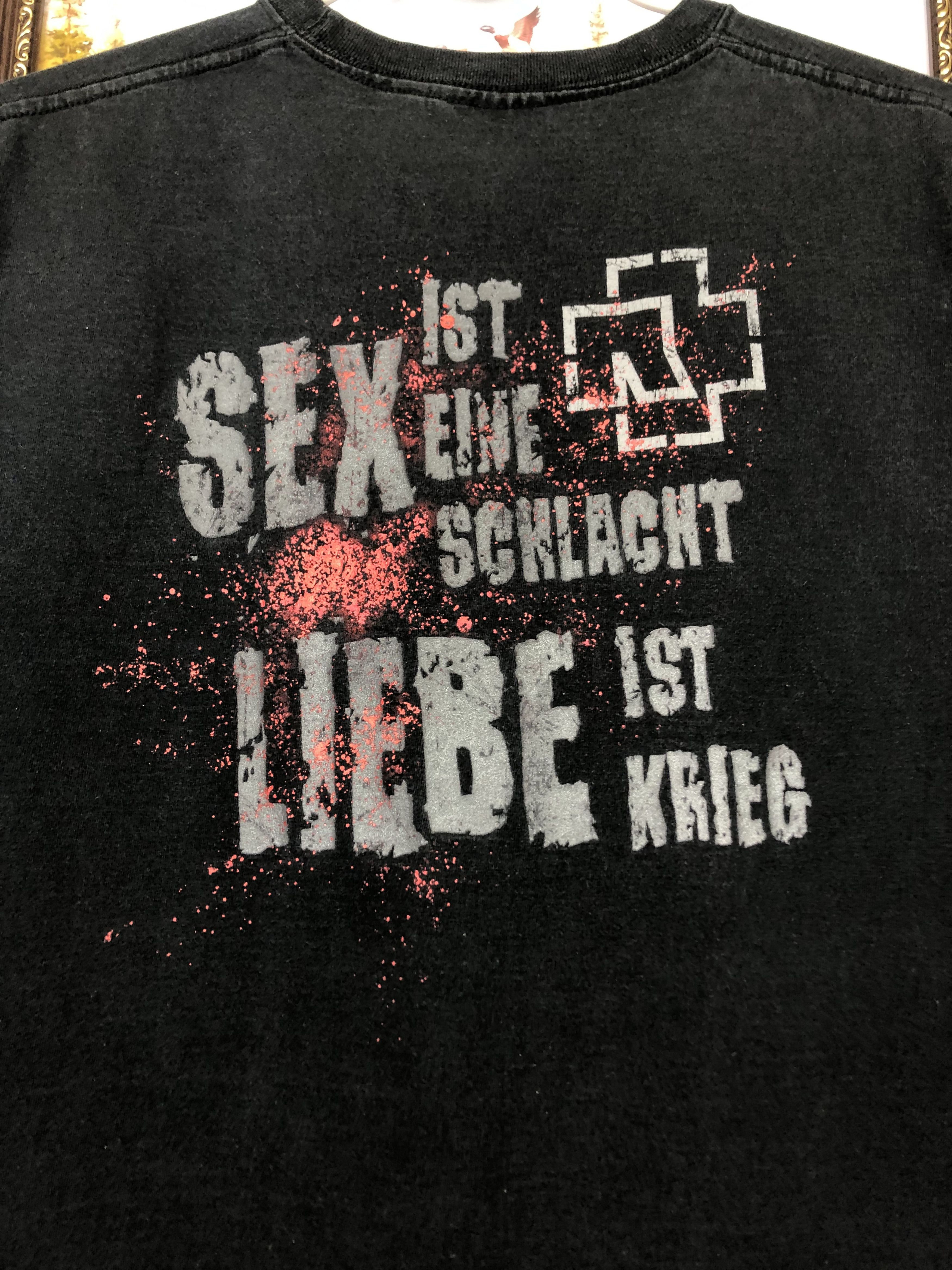 Band Tees Vintage Rammstein Band Shirt Over Print Tee Sex Liebe Black Size US M / EU 48-50 / 2 - 10 Thumbnail